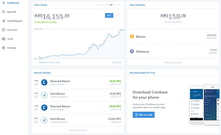 coinbase interface